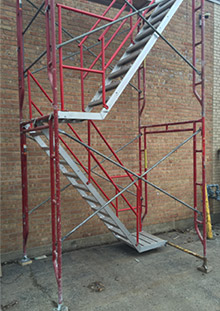 Frame Type Stairtowers Red Railing